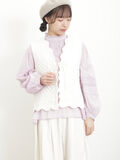 【India crafts】花刺繍キルトベスト（キナリ）｜Samansa Mos2（サマンサ モスモス）通販