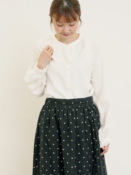 レース襟ブラウス(オフホワイト/チャコールグレー/ブラック/ピンク)|Samansa Mos2(サマンサ モスモス)通販