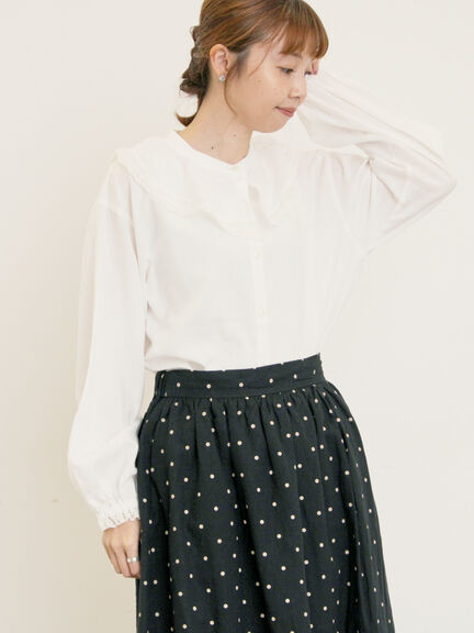 レース襟ブラウス(オフホワイト/チャコールグレー/ブラック/ピンク)|Samansa Mos2(サマンサ モスモス)通販