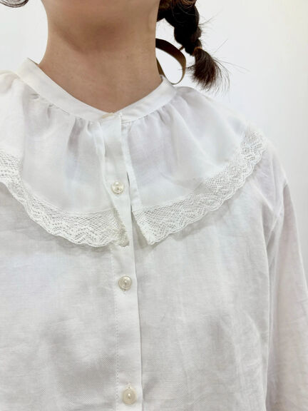 レース襟ブラウス(オフホワイト/チャコールグレー/ブラック/ピンク)|Samansa Mos2(サマンサ モスモス)通販