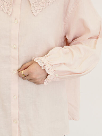 レース襟ブラウス(オフホワイト/チャコールグレー/ブラック/ピンク)|Samansa Mos2(サマンサ モスモス)通販