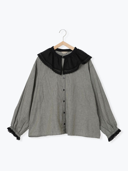 レース襟ブラウス(オフホワイト/チャコールグレー/ブラック/ピンク)|Samansa Mos2(サマンサ モスモス)通販