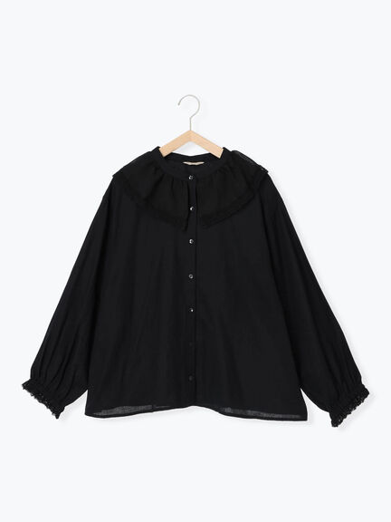 レース襟ブラウス(オフホワイト/チャコールグレー/ブラック/ピンク)|Samansa Mos2(サマンサ モスモス)通販