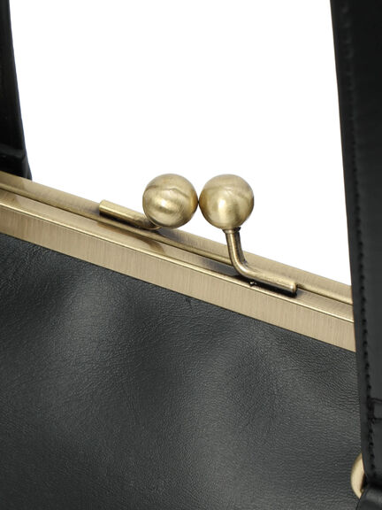 がま口ショルダーバッグ(ブラック/モカ)|Samansa Mos2(サマンサ モスモス)通販