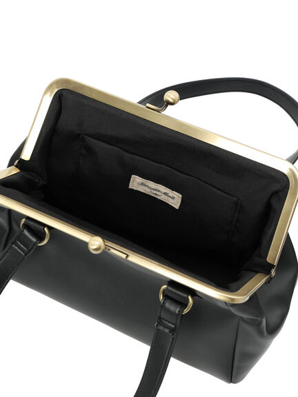 がま口ショルダーバッグ(ブラック/モカ)|Samansa Mos2(サマンサ モスモス)通販