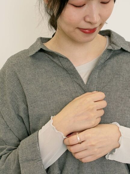 袖シアー切替メローカットソー(グレー/ブラック/モカ/グリーン)|Samansa Mos2(サマンサ モスモス)通販