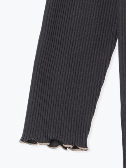 配色メローカットリブフリルスタンドネックインナー(チャコールグレー/ベージュ/モカ/キナリ)|Samansa Mos2(サマンサ モスモス)通販