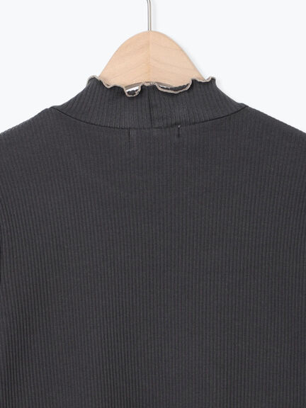 配色メローカットリブフリルスタンドネックインナー(チャコールグレー/ベージュ/モカ/キナリ)|Samansa Mos2(サマンサ モスモス)通販