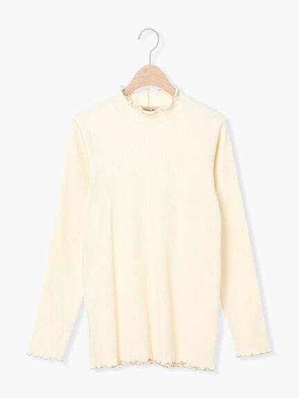 配色メローカットリブフリルスタンドネックインナー(チャコールグレー/ベージュ/モカ/キナリ)|Samansa Mos2(サマンサ モスモス)通販