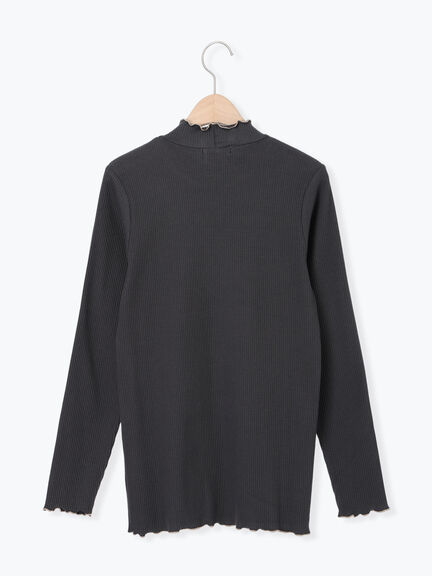 配色メローカットリブフリルスタンドネックインナー(チャコールグレー/ベージュ/モカ/キナリ)|Samansa Mos2(サマンサ モスモス)通販