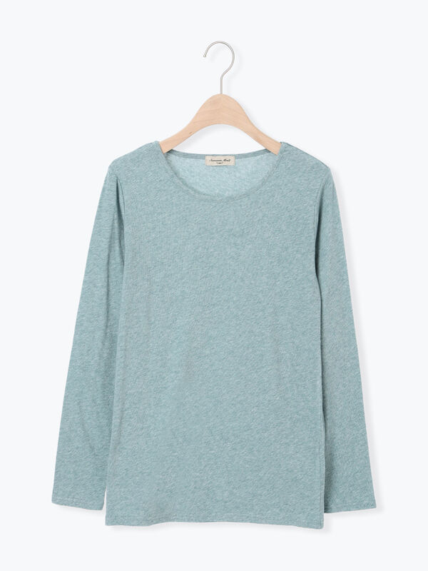 【吸湿発熱】ベア天無地クルーネックインナー(ブラック/ベージュ/ミント/キナリ)|Samansa Mos2(サマンサ モスモス)通販