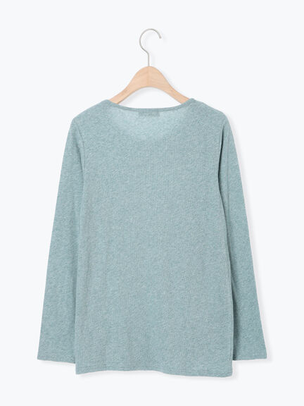 【吸湿発熱】ベア天無地クルーネックインナー(ブラック/ベージュ/ミント/キナリ)|Samansa Mos2(サマンサ モスモス)通販