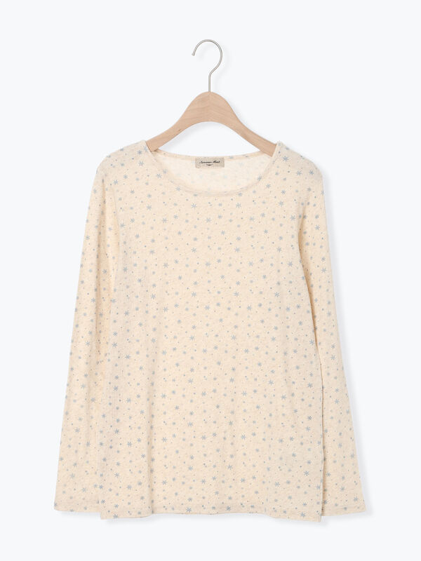 【吸湿発熱】ベア天雪柄クルーネックインナー(ブラック/ベージュ/ミント/キナリ)|Samansa Mos2(サマンサ モスモス)通販