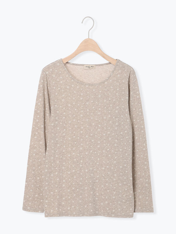 【吸湿発熱】ベア天雪柄クルーネックインナー(ベージュ)|Samansa Mos2(サマンサ モスモス)通販