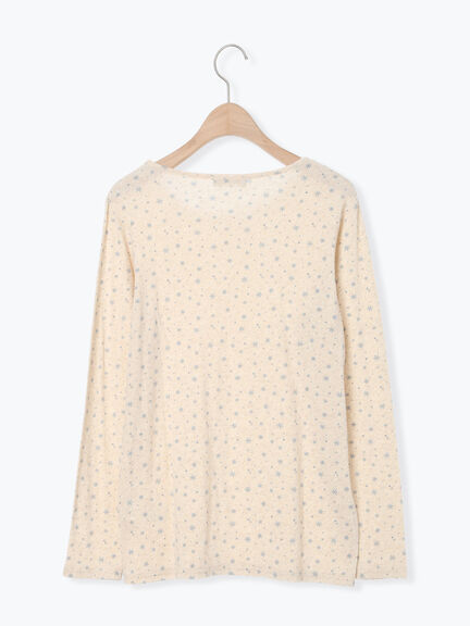 【吸湿発熱】ベア天雪柄クルーネックインナー(ブラック/ベージュ/ミント/キナリ)|Samansa Mos2(サマンサ モスモス)通販