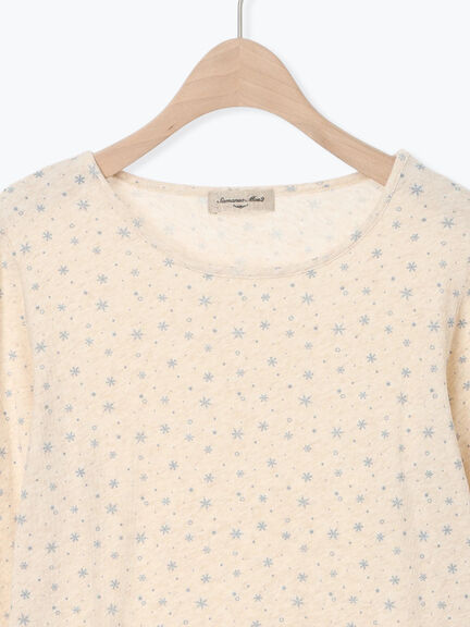 【吸湿発熱】ベア天雪柄クルーネックインナー(ブラック/ベージュ/ミント/キナリ)|Samansa Mos2(サマンサ モスモス)通販