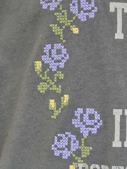 クロス刺繍ロゴプリントTシャツ(オフホワイト/チャコールグレー/ピンク/グリーン)|Samansa Mos2(サマンサ モスモス)通販