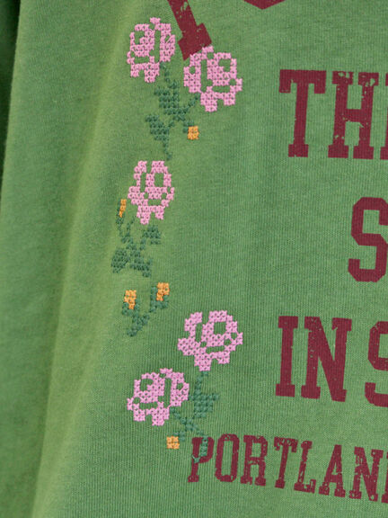 クロス刺繍ロゴプリントTシャツ(オフホワイト/チャコールグレー/ピンク/グリーン)|Samansa Mos2(サマンサ モスモス)通販