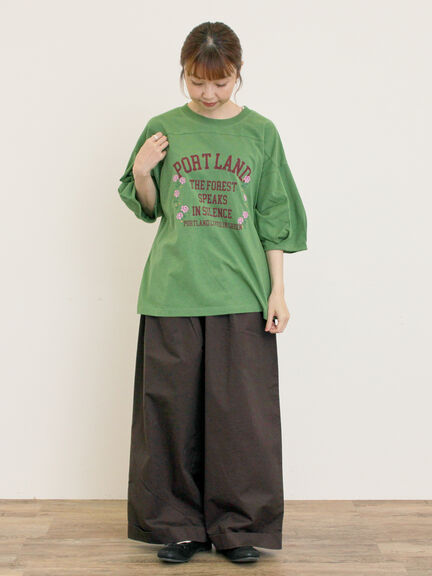 クロス刺繍ロゴプリントTシャツ(オフホワイト/チャコールグレー/ピンク/グリーン)|Samansa Mos2(サマンサ モスモス)通販