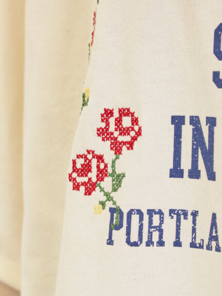 クロス刺繍ロゴプリントTシャツ(オフホワイト/チャコールグレー/ピンク/グリーン)|Samansa Mos2(サマンサ モスモス)通販