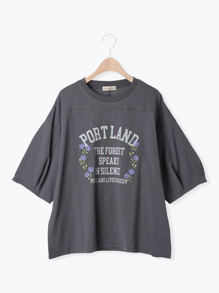 クロス刺繍ロゴプリントTシャツ(オフホワイト/チャコールグレー/ピンク/グリーン)|Samansa Mos2(サマンサ モスモス)通販