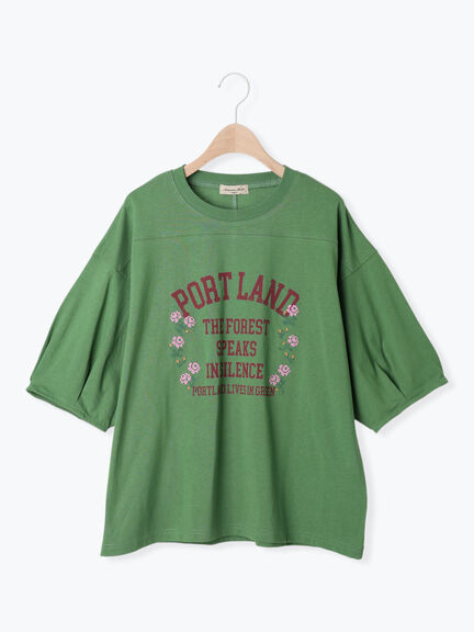 クロス刺繍ロゴプリントTシャツ(オフホワイト/チャコールグレー/ピンク/グリーン)|Samansa Mos2(サマンサ モスモス)通販