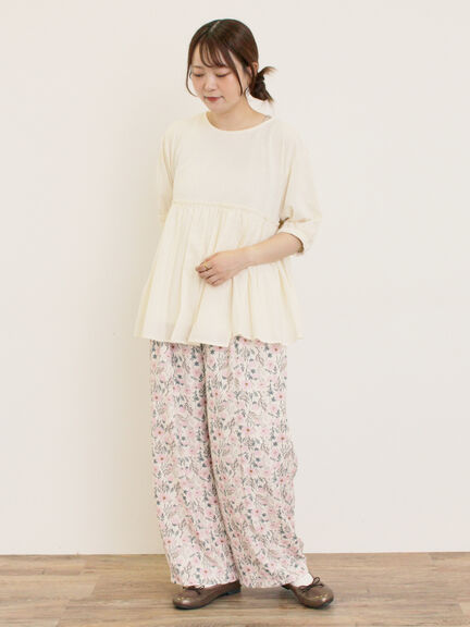 ◎花柄イージーパンツ(ピンク/ネイビー/キナリ)|Samansa Mos2(サマンサ モスモス)通販