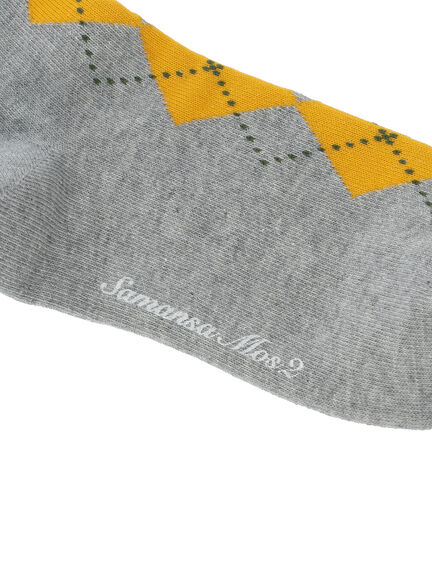 フロントアーガイルソックス(オフホワイト/グレー/ネイビー)|Samansa Mos2(サマンサ モスモス)通販