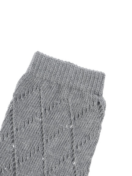 ダイヤ柄透かし編みソックス(グレー/ベージュ/ブラウン)|Samansa Mos2(サマンサ モスモス)通販