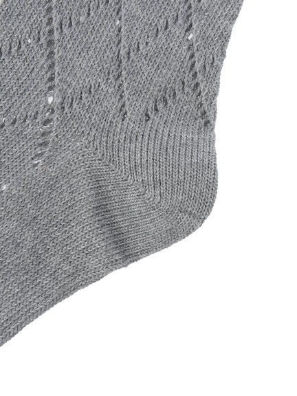 ダイヤ柄透かし編みソックス(グレー/ベージュ/ブラウン)|Samansa Mos2(サマンサ モスモス)通販