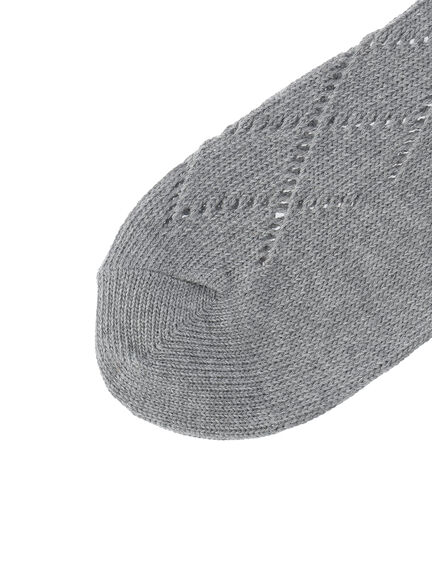 ダイヤ柄透かし編みソックス(グレー/ベージュ/ブラウン)|Samansa Mos2(サマンサ モスモス)通販