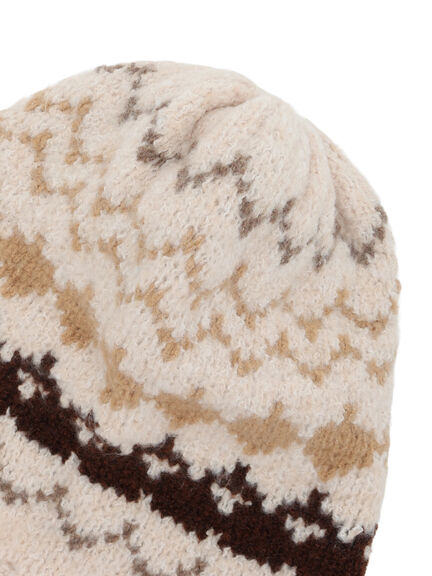 【消臭効果】ジャガードニット帽(ベージュ/モカ)|Samansa Mos2(サマンサ モスモス)通販