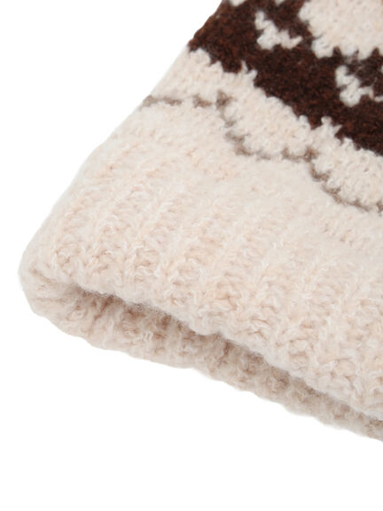 【消臭効果】ジャガードニット帽(ベージュ/モカ)|Samansa Mos2(サマンサ モスモス)通販