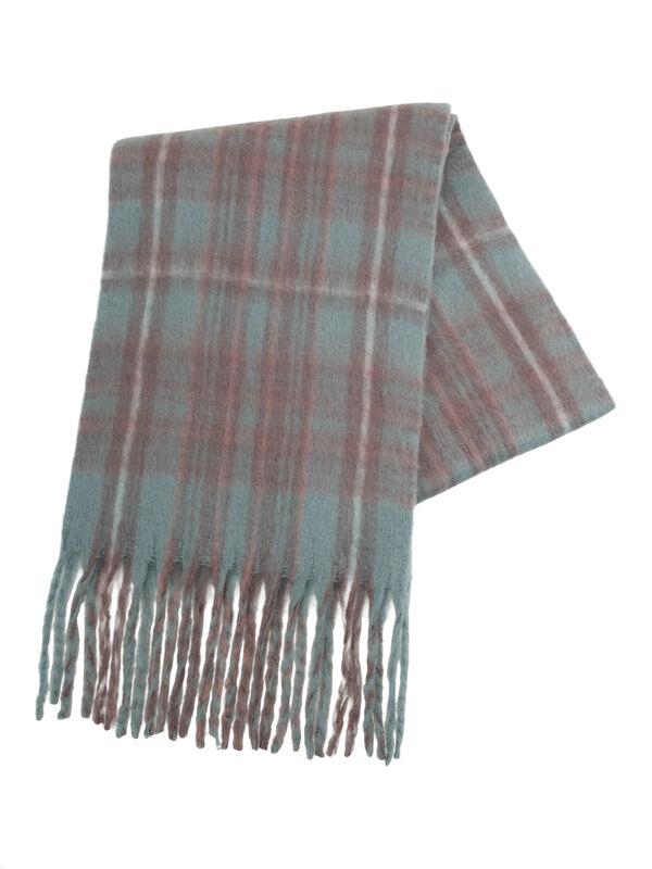 【帯電防止/ウォッシャブル】太フリンジチェックマフラー(ベージュ/ダークブラウン/グリーン)|Samansa Mos2(サマンサ モスモス)通販