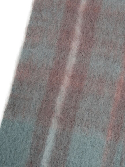 【帯電防止/ウォッシャブル】太フリンジチェックマフラー(ベージュ/ダークブラウン/グリーン)|Samansa Mos2(サマンサ モスモス)通販