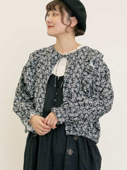 リボンフリルジャケット(ブラック/ピンク/ベージュ)|Samansa Mos2(サマンサ モスモス)通販