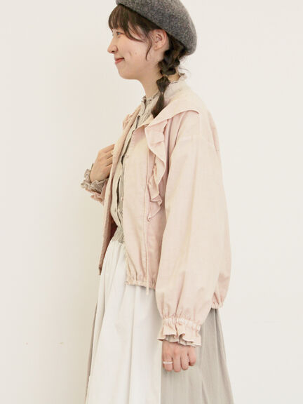 リボンフリルジャケット(ブラック/ピンク/ベージュ)|Samansa Mos2(サマンサ モスモス)通販