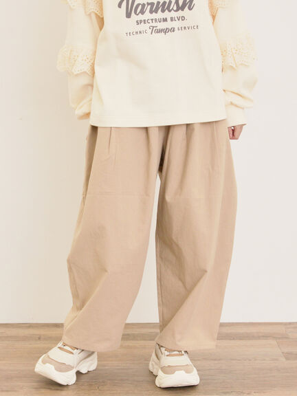 【M/Lサイズ】ボックスタックパンツ(ブラック/ベージュ/グリーン)|Samansa Mos2(サマンサ モスモス)通販