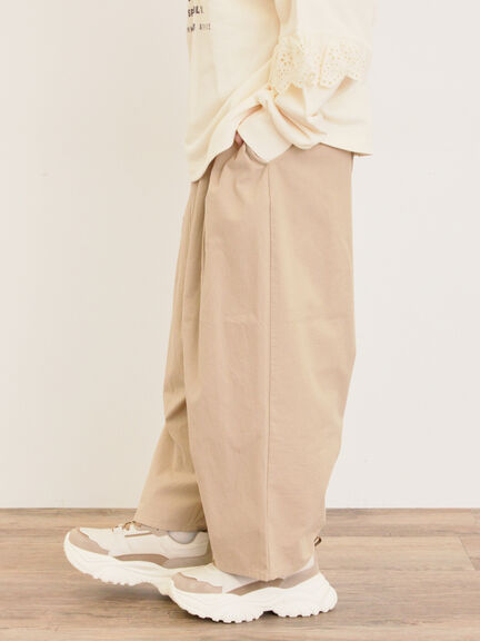 【M/Lサイズ】ボックスタックパンツ(ブラック/ベージュ/グリーン)|Samansa Mos2(サマンサ モスモス)通販