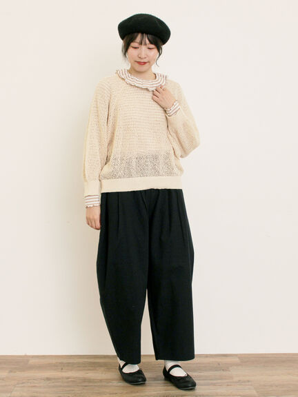 【M/Lサイズ】ボックスタックパンツ(ブラック/ベージュ/グリーン)|Samansa Mos2(サマンサ モスモス)通販