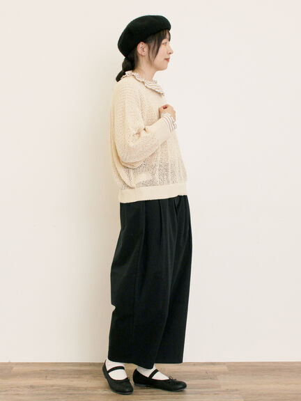 【M/Lサイズ】ボックスタックパンツ(ブラック/ベージュ/グリーン)|Samansa Mos2(サマンサ モスモス)通販