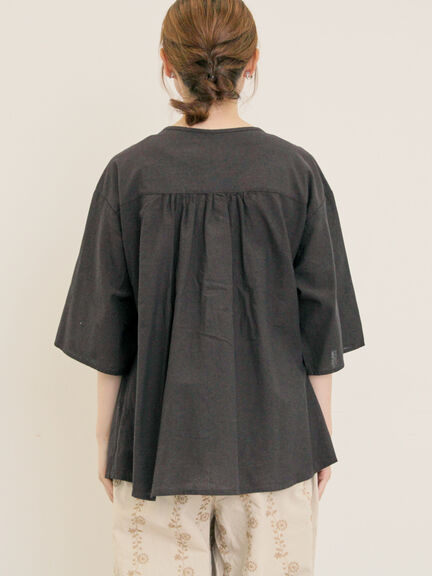 花刺繍切替えブラウス(グレー/チャコールグレー/マスタード/キナリ)|Samansa Mos2(サマンサ モスモス)通販