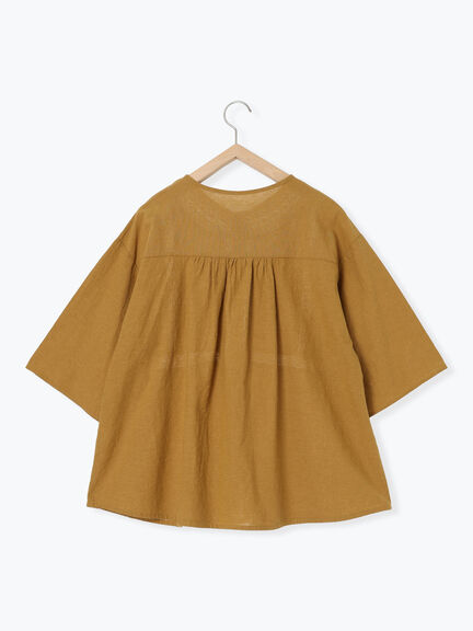 花刺繍切替えブラウス(グレー/チャコールグレー/マスタード/キナリ)|Samansa Mos2(サマンサ モスモス)通販