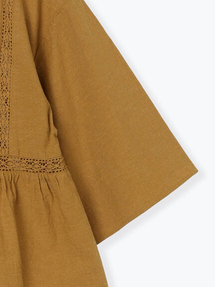 花刺繍切替えブラウス(グレー/チャコールグレー/マスタード/キナリ)|Samansa Mos2(サマンサ モスモス)通販