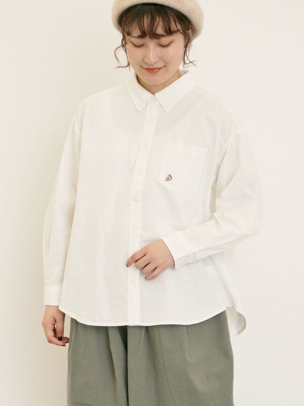 ワンポイントロゴ刺繍シャツ(オフホワイト)|Samansa Mos2(サマンサ モスモス)通販