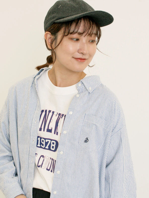 ワンポイントロゴ刺繍シャツ(ブルー)|Samansa Mos2(サマンサ モスモス)通販