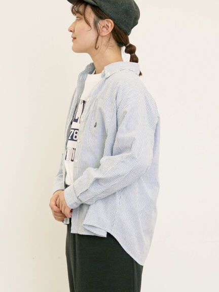 ワンポイントロゴ刺繍シャツ(オフホワイト/ピンク/ブラウン/ブルー)|Samansa Mos2(サマンサ モスモス)通販