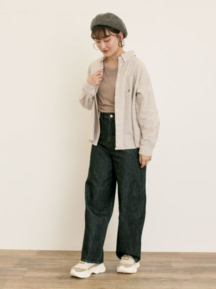 ワンポイントロゴ刺繍シャツ(オフホワイト/ピンク/ブラウン/ブルー)|Samansa Mos2(サマンサ モスモス)通販