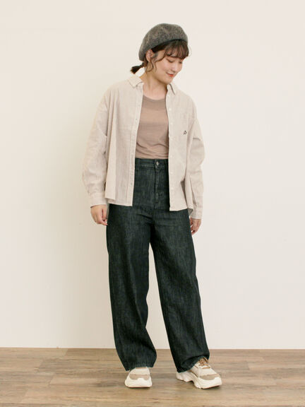 ワンポイントロゴ刺繍シャツ(オフホワイト/ピンク/ブラウン/ブルー)|Samansa Mos2(サマンサ モスモス)通販