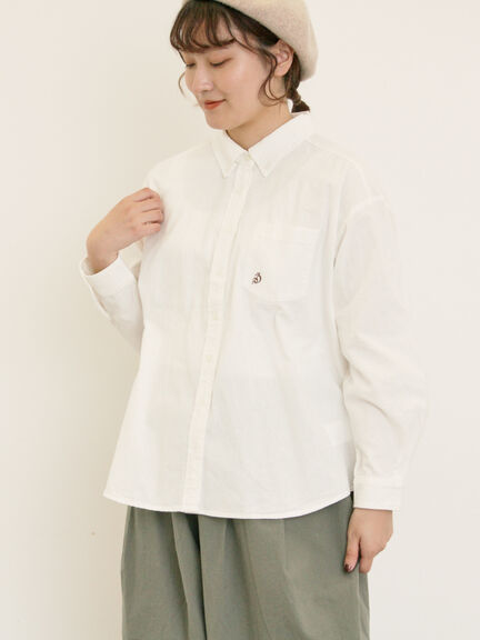 ワンポイントロゴ刺繍シャツ(オフホワイト/ピンク/ブラウン/ブルー)|Samansa Mos2(サマンサ モスモス)通販